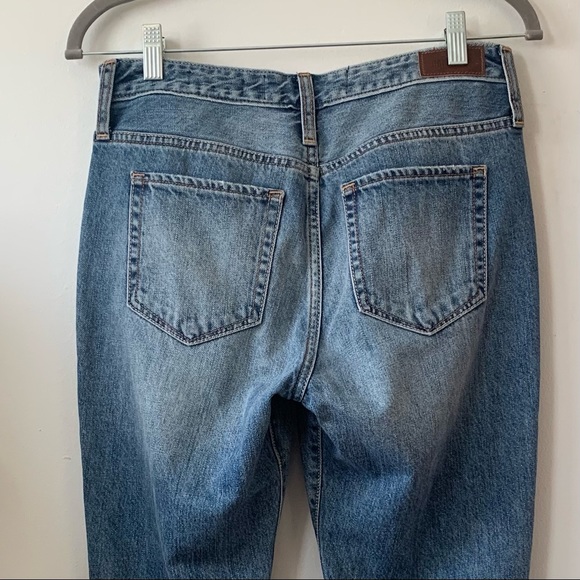 High Rise Vintage Straight Button Fly Ripped Jeans - Picture 4 of 14